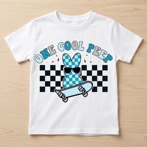 Gildan Kids T-Shirt - White and Blue